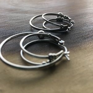 Earrings Fashion Triple Hoops Silver Toned